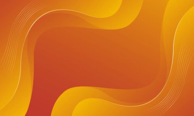 Altın çizgileri olan soyut turuncu lüks arka plan. Zarif dalga modern duvar kağıdı. Satışlar, reklamlar, etkinlikler, ödüller, web, sayfalar ve diğerleri için şablon afişi