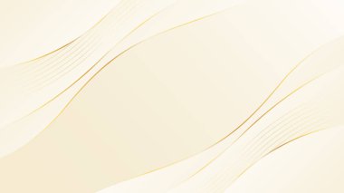 Soyut bej renkli, altın çizgileri olan eğri büğrü bir arka plan. Zarif modern duvar kağıdı. Güzellik ürünleri, satışlar, reklamlar, etkinlikler, web ve sayfalar için şablon afişi