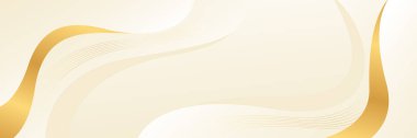 Altın çizgileri olan soyut bej renkli lüks dalga arka planı. Zarif modern duvar kağıtları. Güzellik ürünleri, satışlar, reklamlar, etkinlikler, web ve sayfalar için şablon afişi