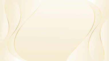 Altın çizgileri olan soyut bej renkli lüks dalga arka planı. Zarif modern duvar kağıtları. Güzellik ürünleri, satışlar, reklamlar, etkinlikler, web ve sayfalar için şablon afişi