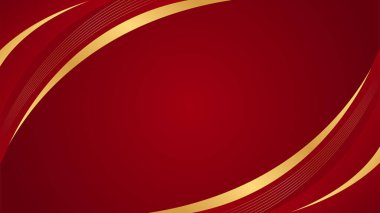 Soyut kırmızı lüks eğimli arka plan ve altın çizgiler. Zarif modern duvar kağıtları. Şablonlar, pankartlar, satışlar, reklamlar, etkinlikler, ödüller, web ve sayfalar için uygundur
