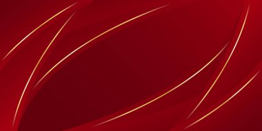 Soyut kırmızı lüks eğimli arka plan ve altın çizgiler. Zarif modern duvar kağıtları. Şablonlar, pankartlar, satışlar, reklamlar, etkinlikler, ödüller, web ve sayfalar için uygundur