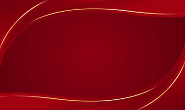 Soyut kırmızı lüks eğimli arka plan ve altın çizgiler. Zarif modern duvar kağıtları. Şablonlar, pankartlar, satışlar, reklamlar, etkinlikler, ödüller, web ve sayfalar için uygundur