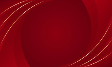 Soyut kırmızı lüks eğimli arka plan ve altın çizgiler. Zarif modern duvar kağıtları. Şablonlar, pankartlar, satışlar, reklamlar, etkinlikler, ödüller, web ve sayfalar için uygundur