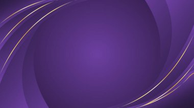 Altın çizgileri olan zarif, mor, eğimli bir arka plan. Davetler, ödüller, satışlar, etkinlikler, şablonlar, afişler, kapaklar, web siteleri, sayfalar ve daha fazlası için soyut modern tasarım