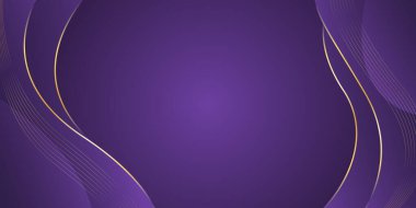 Altın çizgileri olan soyut mor lüks dalga arka planı. Zarif modern duvar kağıtları. Şablonlar, pankartlar, satışlar, reklamlar, etkinlikler, ödüller, web ve sayfalar için uygundur