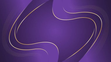 Altın çizgileri olan zarif, mor, eğimli bir arka plan. Davetler, ödüller, satışlar, etkinlikler, şablonlar, afişler, kapaklar, web siteleri, sayfalar ve daha fazlası için soyut modern tasarım