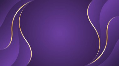Altın çizgileri olan soyut mor lüks dalga arka planı. Zarif modern duvar kağıtları. Şablonlar, pankartlar, satışlar, reklamlar, etkinlikler, ödüller, web ve sayfalar için uygundur