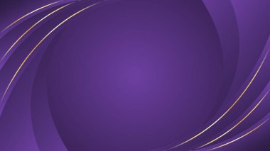 Altın çizgileri olan zarif, mor, eğimli bir arka plan. Davetler, ödüller, satışlar, etkinlikler, şablonlar, afişler, kapaklar, web siteleri, sayfalar ve daha fazlası için soyut modern tasarım