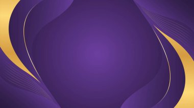 Altın çizgileri olan zarif, mor, eğimli bir arka plan. Davetler, ödüller, satışlar, etkinlikler, şablonlar, afişler, kapaklar, web siteleri, sayfalar ve daha fazlası için soyut modern tasarım