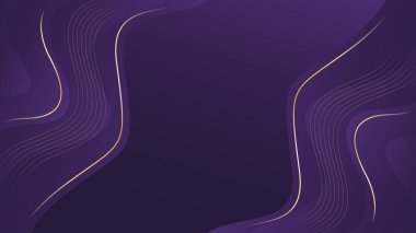 Altın çizgileri olan soyut mor lüks dalga arka planı. Zarif modern duvar kağıtları. Şablonlar, pankartlar, satışlar, reklamlar, etkinlikler, ödüller, web ve sayfalar için uygundur