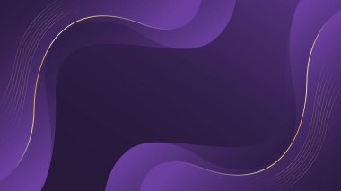 Altın çizgileri olan soyut mor lüks dalga arka planı. Zarif modern duvar kağıtları. Şablonlar, pankartlar, satışlar, reklamlar, etkinlikler, ödüller, web ve sayfalar için uygundur