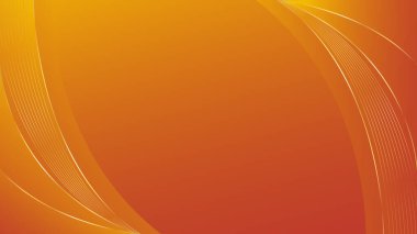 Lüks Eğri Altın Çizgileri olan zarif Soyut Turuncu Arkaplan. Satışlar, reklamlar, davetiyeler, ödüller, şablonlar, afişler, posterler, web ve sayfalar için elverişli