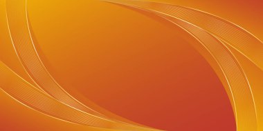Lüks Eğri Altın Çizgileri olan zarif Soyut Turuncu Arkaplan. Satışlar, reklamlar, davetiyeler, ödüller, şablonlar, afişler, posterler, web ve sayfalar için elverişli