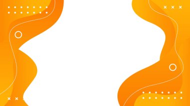 Geometrik şekilli soyut turuncu sıvı dalga arka planı. Modern dinamik duvar kağıdı. Satışlar, iş, reklamlar, etkinlikler, web, sayfalar ve diğerleri için şablon afişi