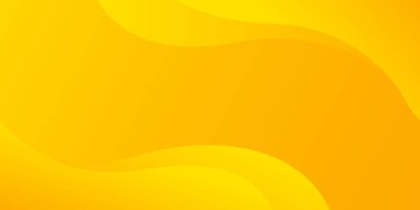 Parlak sarı dinamik soyut arka plan. Modern limon turuncu rengi. İnternet, sayfalar, satışlar, etkinlikler, tatiller, partiler ve düşüşler için yeni şablon afişi. Yumuşak gölgeli dalgalanan şekiller