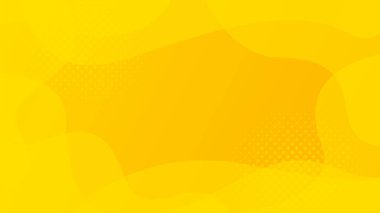 Parlak sarı dinamik soyut arka plan. Modern limon turuncu rengi. İnternet, sayfalar, satışlar, etkinlikler, tatiller, partiler ve düşüşler için yeni şablon afişi. Yumuşak gölgeli dalgalanan şekiller