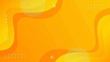 Parlak turuncu dinamik soyut arkaplan. Modern eğimli turuncu renk. Satışlar, etkinlikler, tatiller, partiler ve düşüşler için yeni bir şablon. Yumuşak gölgeli dalgalanan şekiller