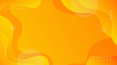 Parlak turuncu dinamik soyut arkaplan. Modern eğimli turuncu renk. Satışlar, etkinlikler, tatiller, partiler ve düşüşler için yeni bir şablon. Yumuşak gölgeli dalgalanan şekiller