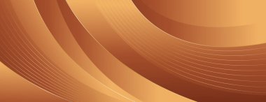 Pürüzsüz kıvrımları olan soyut altın bronz pankart. Web siteleri, başlıklar, satış şablonları, iş ilanları, ödüller, etkinlikler ve daha fazlası için lüks afiş tasarımı