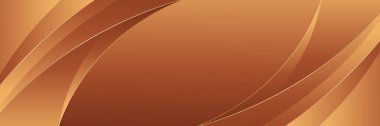 Pürüzsüz kıvrımları olan soyut altın bronz pankart. Web siteleri, başlıklar, satış şablonları, iş ilanları, ödüller, etkinlikler ve daha fazlası için lüks afiş tasarımı
