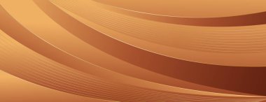 Pürüzsüz kıvrımları olan soyut altın bronz pankart. Web siteleri, başlıklar, satış şablonları, iş ilanları, ödüller, etkinlikler ve daha fazlası için lüks afiş tasarımı