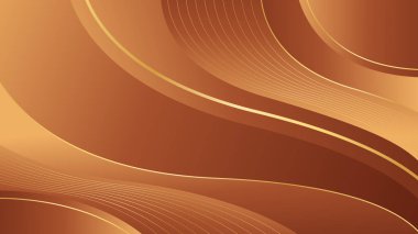 Zarif altın bronz arka planı ve pürüzsüz kıvrımları var. Şablonlar, afişler, kapaklar, satışlar, iş dünyası, etkinlikler, ödüller, web sayfaları ve daha fazlası için soyut duvar kağıdı tasarımı