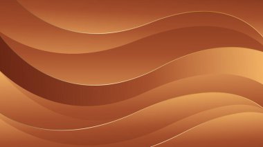 Zarif altın bronz arka planı ve pürüzsüz kıvrımları var. Şablonlar, afişler, kapaklar, satışlar, iş dünyası, etkinlikler, ödüller, web sayfaları ve daha fazlası için soyut duvar kağıdı tasarımı