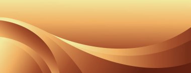 Pürüzsüz kıvrımları olan soyut altın bronz pankart. Web siteleri, başlıklar, satış şablonları, iş ilanları, ödüller, etkinlikler ve daha fazlası için lüks afiş tasarımı