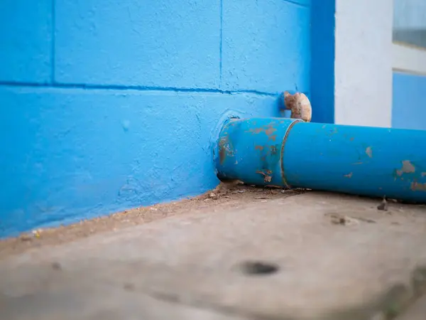 stock image External drain pipe from bathroom, toilet