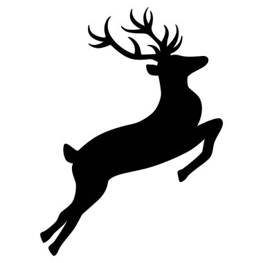 El yapımı Noel geyiği. Kış tatili için mutlu yıllar. Beyaz arkaplanda izole edilmiş vektör karalama çizimi.