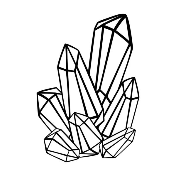 手の装飾のためのダイヤモンドを描いた 輝くシンボル サイン アイコン 魔法のシンボル お守り アンティークスタイル Boho 白地に隔離されたベクトルドアスケッチイラスト — ストックベクタ