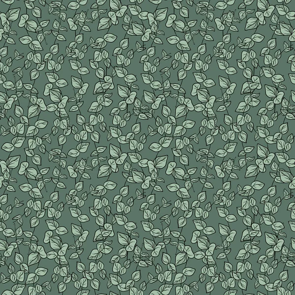 Ручной Рисунок Эвкалиптовых Ветвей Зеленых Листьев Травяные Тропические Коллекции Темно — стоковый вектор
