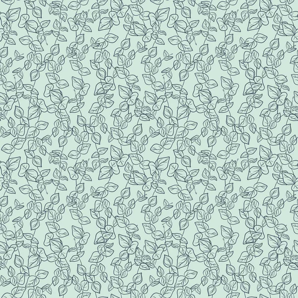 手绘桉树枝叶的无缝图案 蓝色背景的热带草本 包装纸夏季装饰图解 — 图库矢量图片