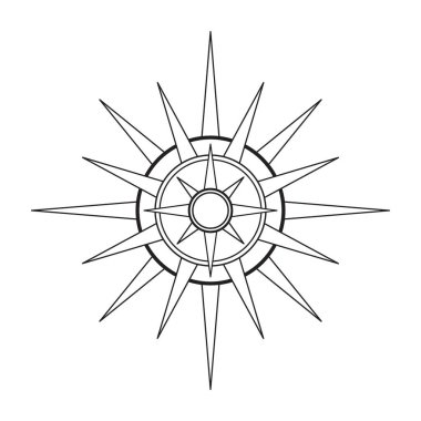 Sanat eserlerinde el çizimi mistik güneş. Güneş ışınları püsküren bohem sembolü. Sihirli gök çember tılsımı, antika tarzı, boho, dövme, logo. Beyaz arkaplanda izole edilmiş vektör çizimi