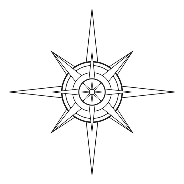 手工画线艺术中的神秘太阳 波希米亚的象征散发着太阳光 神奇的天界护身符 古董风格 Boho 在白色背景上孤立的矢量草图说明 — 图库矢量图片