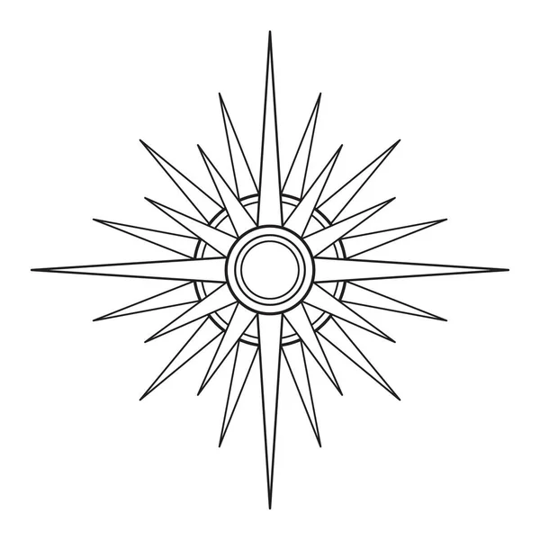 Рук Намалював Містичне Сонце Лінійному Мистецтві Богемський Символ Розриває Сонячні — стоковий вектор
