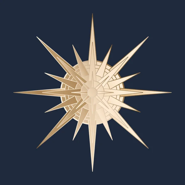 Sol Dourado Místico Desenhado Mão Estrela Arte Linha Símbolo Boémio —  Vetores de Stock