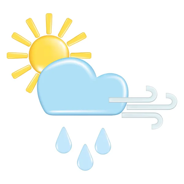 Realistic Design Weather Forecast Elements Icon Symbol Meteorology Decorative Golden — Stock Vector