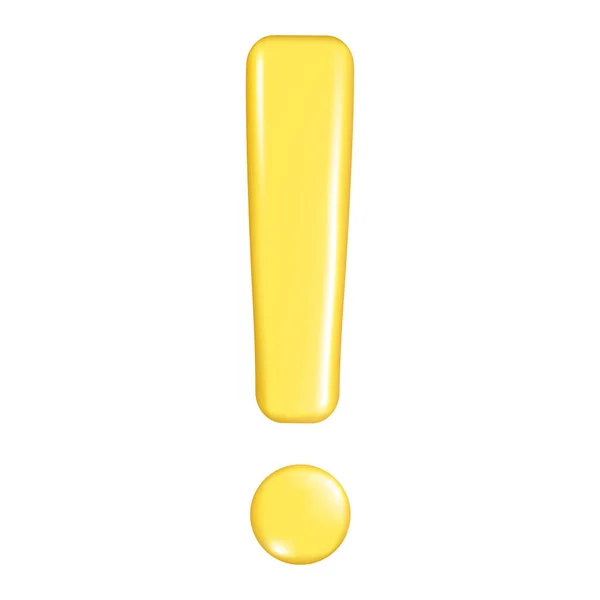 Realistyczny Żółty Wykrzyknik Dekoracyjny Element Ostrzegawczy Ważny Symbol Ikona Uwagi — Wektor stockowy
