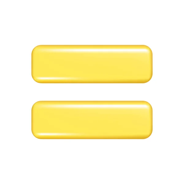 Реалистичный Желтый Знак Равенства Декоративный Результат Элемент Значок Математики Образования — стоковый вектор