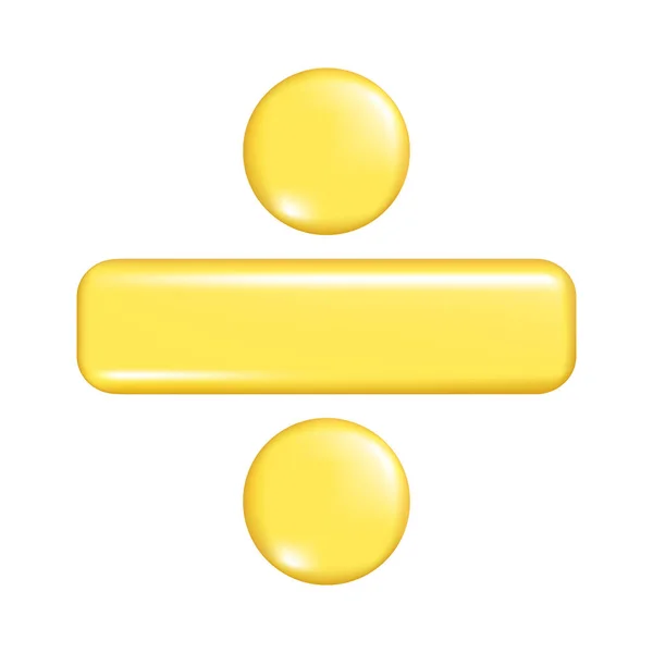 Реалістичний Жовтий Знак Ділення Декоративний Поділ Елемент Піктограма Математики Освіти — стоковий вектор