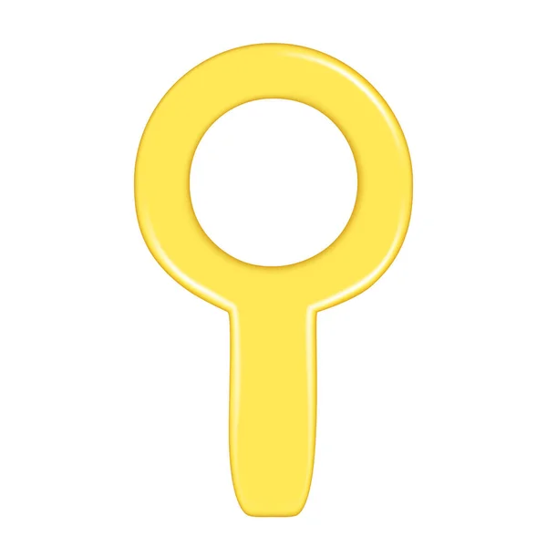 Реалістичний Жовтий Значок Пошуку Лупе Пошук Декоративний Збільшувач Елемент Дослідницька — стоковий вектор