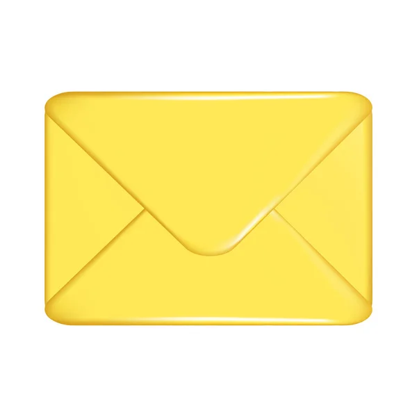 Третья Желтая Закрытая Почтовая Анкета Декоративный Почтовый Элемент Почтовый Значок — стоковый вектор