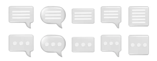 Realistický Hlasový Bublina Text Zpráva Box Chatovací Box Bílými Čárkami — Stockový vektor