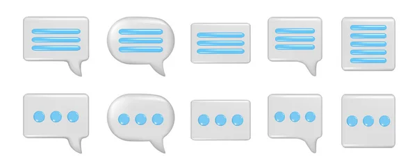 Réaliste Texte Bulle Parole Boîte Message Boîte Chat Avec Des — Image vectorielle