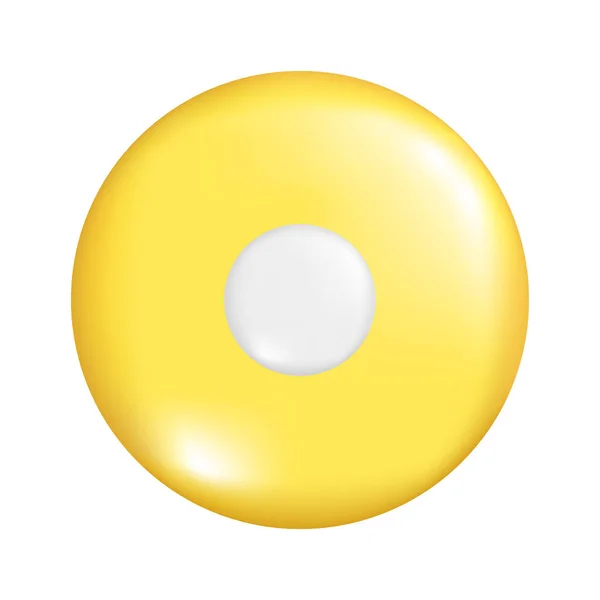 Realistyczne Żółty Okrągły Kształt Kuli Kropką Lub Znakiem Punktowym Dekoracyjny — Wektor stockowy