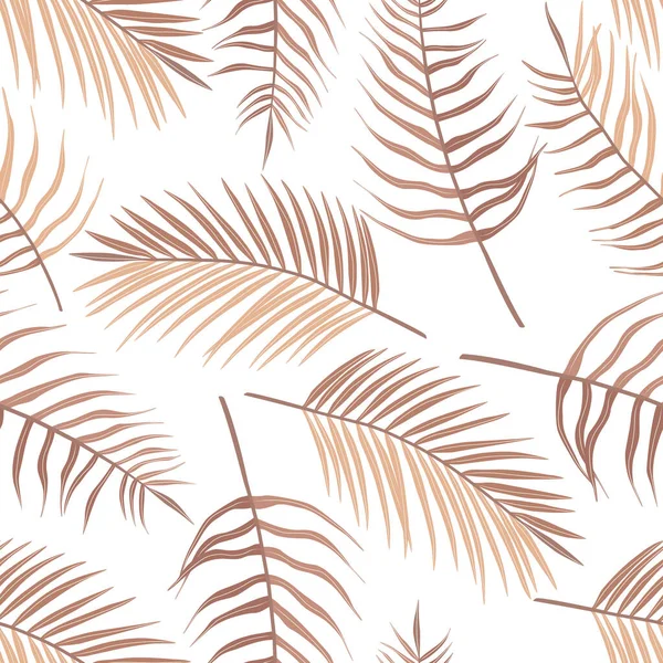 Seamless Pattern Tropical Leaves Palm Tree Arecaceae Leaf Exotic Boho — Stock Vector