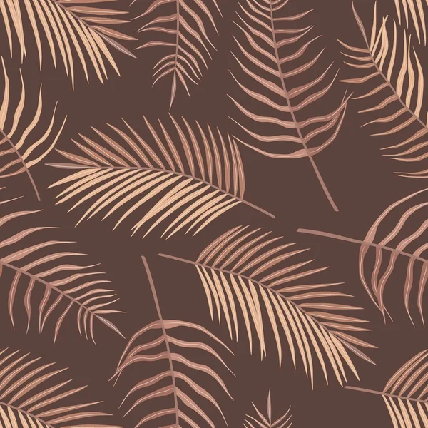 Nahtloses Muster Tropischer Palmenblätter Blatt Der Arecaceae Exotische Boho Sammlung — Stockvektor