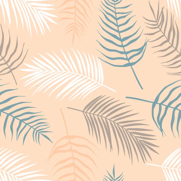 Бесшовный Узор Тропических Листьев Пальмы Arecaceae Лист Экзотическая Коллекция Силуэтного — стоковый вектор